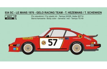 Decal – Porsche 934 - 1976 LeMans #57 - GELO racing team